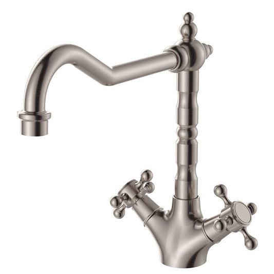 LILLIAN Shepherds Crook Kitchen Sink Mixer Brushed Nickel