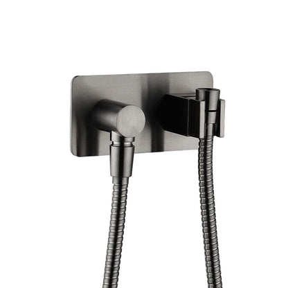 Soft Square Hand Shower Bracket with Hose Gun Metal