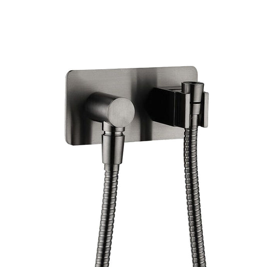 Soft Square Hand Shower Bracket with Hose Gun Metal