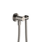 Round Hand Shower Bracket with Hose Brushed Nickel