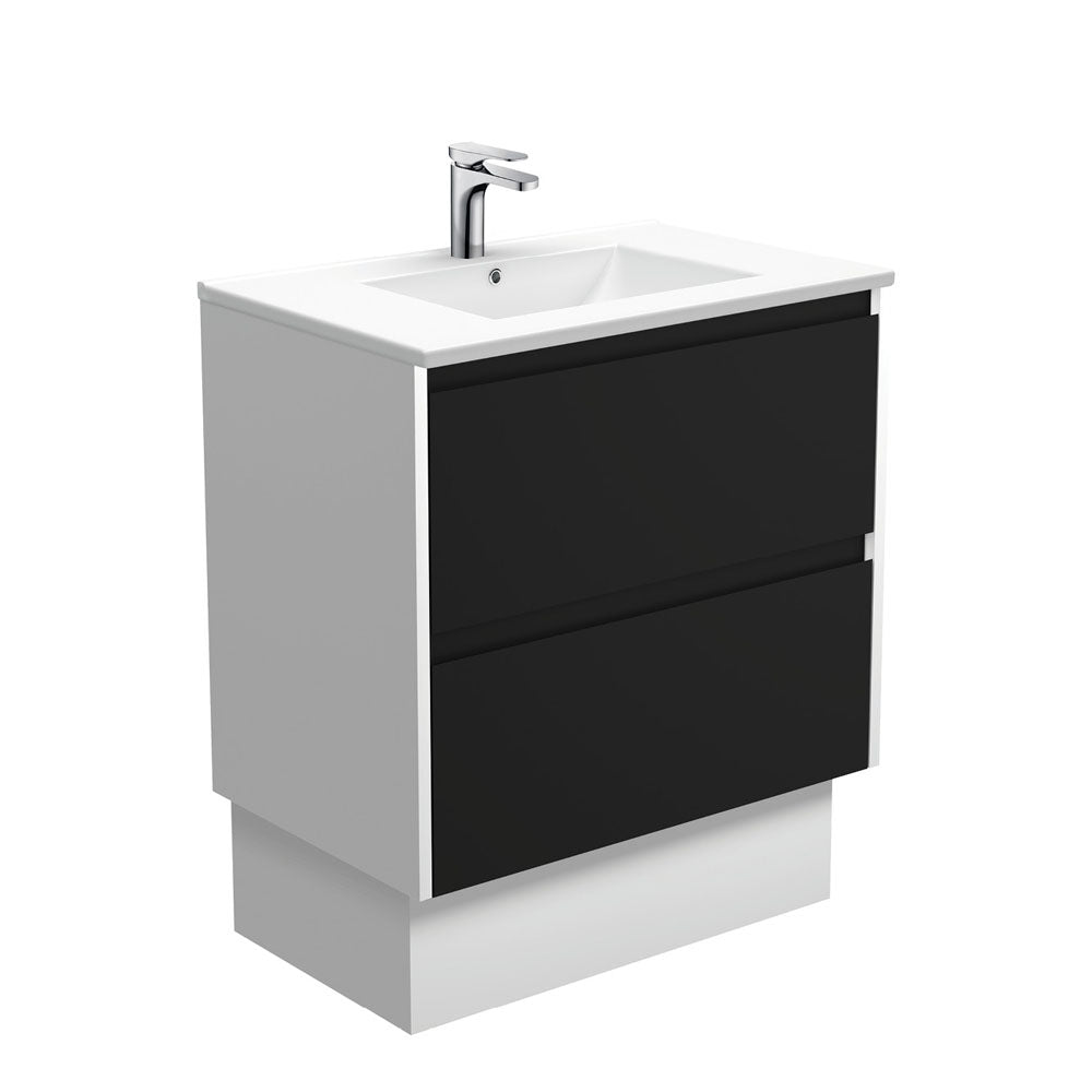 Dolce Amato 750 Satin Black Vanity On Kick, Satin White Panels
