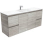 VANESSA Poly Marble 1500 INDUSTRIAL EDGE Wall Hung Cab Single Bowl 1TH