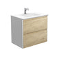 VANESSA AMATO 750 SCANDI OAK Vanity with Matte White Panels Wall Hung 1TH