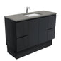 SARAH DOVE GREY 1200 Fingerpull Matte Black Cab on Kick 1TH