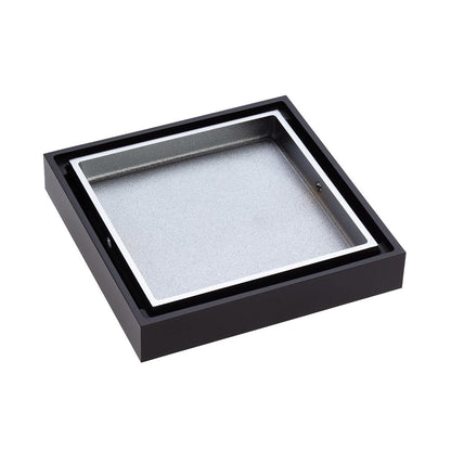 FLOOR WASTE 100mm Square Tile 2-in-1 88mm outlet Mixed Matte Black/Chrome