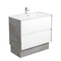 JOLI AMATO 900 Matte White Vanity with INDUSTRIAL Panels and Kick 1TH