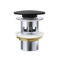 BASIN WASTE Dome Pop Up 32x70mm with Overflow Cast Stone Matte Black