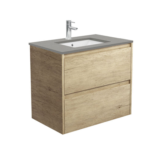 SARAH DOVE GREY AMATO 750 SCANDI OAK Vanity Wall Hung 1TH