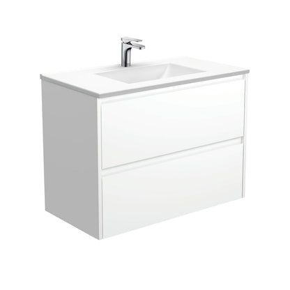 VANESSA AMATO 900 Matte White Vanity Wall Hung 1TH