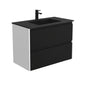 MONTANA AMATO 900 Matte Black Vanity with Matte White Panels Wall Hung 1TH