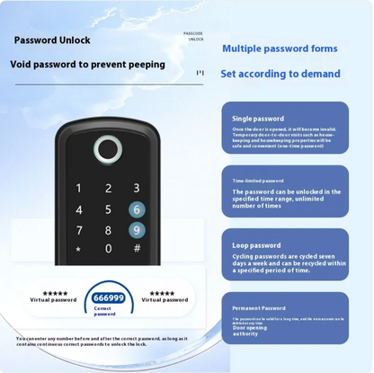 Single Latch Fingerprint Door Lock