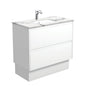 SARAH CALACATTA MARBLE AMATO 900 Satin White Vanity On Kick 1TH