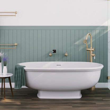 WASHINGTON Matte White Stone Bath 1560 x 810 x 545 mm with Overflow