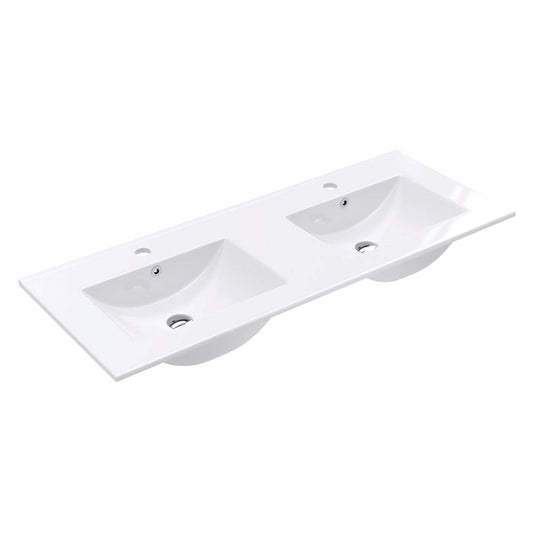 DOLCE Ceramic Top 1200x460mm Double Bowl 1TH Suits AU Made Vanities Only