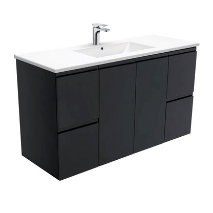 DOLCE Ceramic 1200 Fingerpull Matte Black Wall Hung Cab 1TH