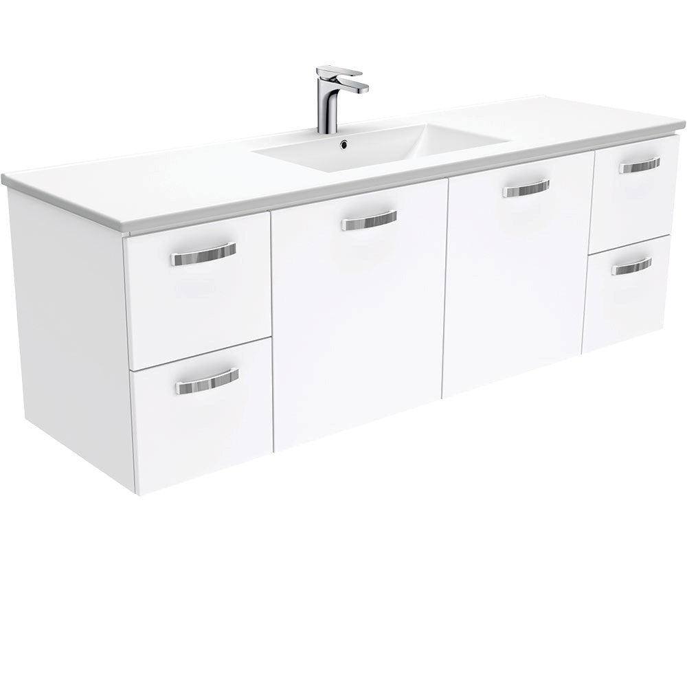 DOLCE Ceramic 1500 Wall Hung UNIVERSAL Cab with Handles Single Bowl 1TH