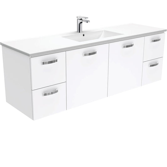 DOLCE Ceramic 1500 Wall Hung UNIVERSAL Cab with Handles Single Bowl 1TH