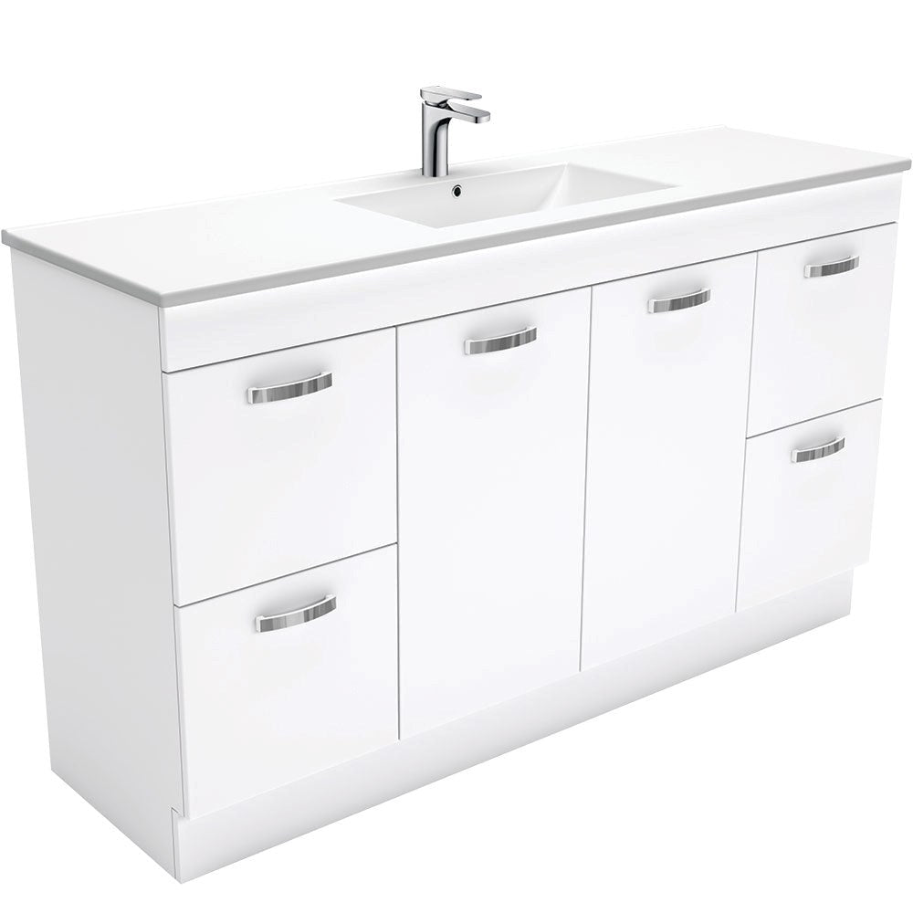 DOLCE Ceramic 1500 UNI Cab on Kick with Solid Doors Single Bowl 1TH