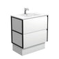 DOLCE AMATO 750 Matte White Vanity with Matte Black Frames and Kick 1TH