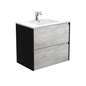 DOLCE AMATO 750 INDUSTRIAL Vanity with Matte Black Panels Wall Hung 1TH