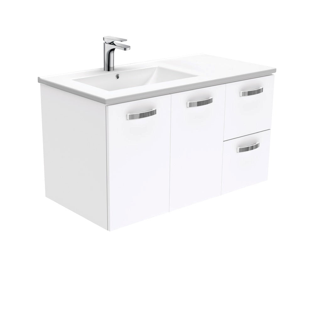 DOLCE 900 Left Offset Basin UNICAB Wall Hung Vanity 1TH