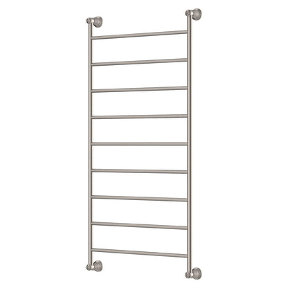 LILLIAN Heated Towel Rail 60120 Brushed Nickel (9 Bars) 600x1208x95mm