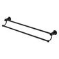 LILLIAN Matte Black 800mm Adjustable Double Towel Rail