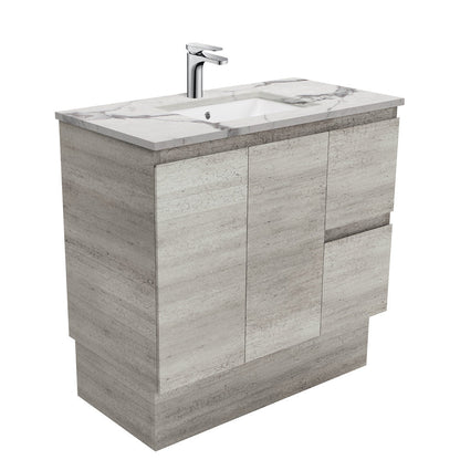Sarah Calacatta Marble Undermount 900 Edge Industrial Vanity on Kick
