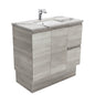 Sarah Calacatta Marble Undermount 900 Edge Industrial Vanity on Kick