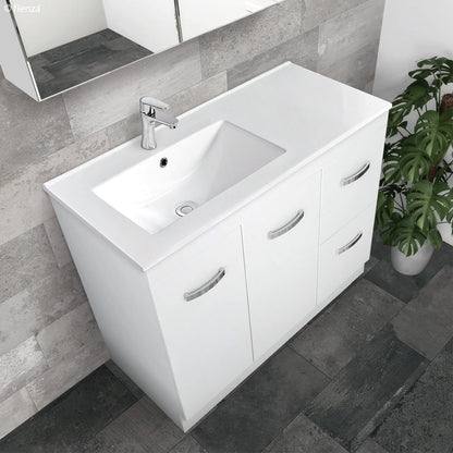 DOLCE 900 Left Offset Basin EDGE INDUSTRIAL Vanity on Kick 1TH