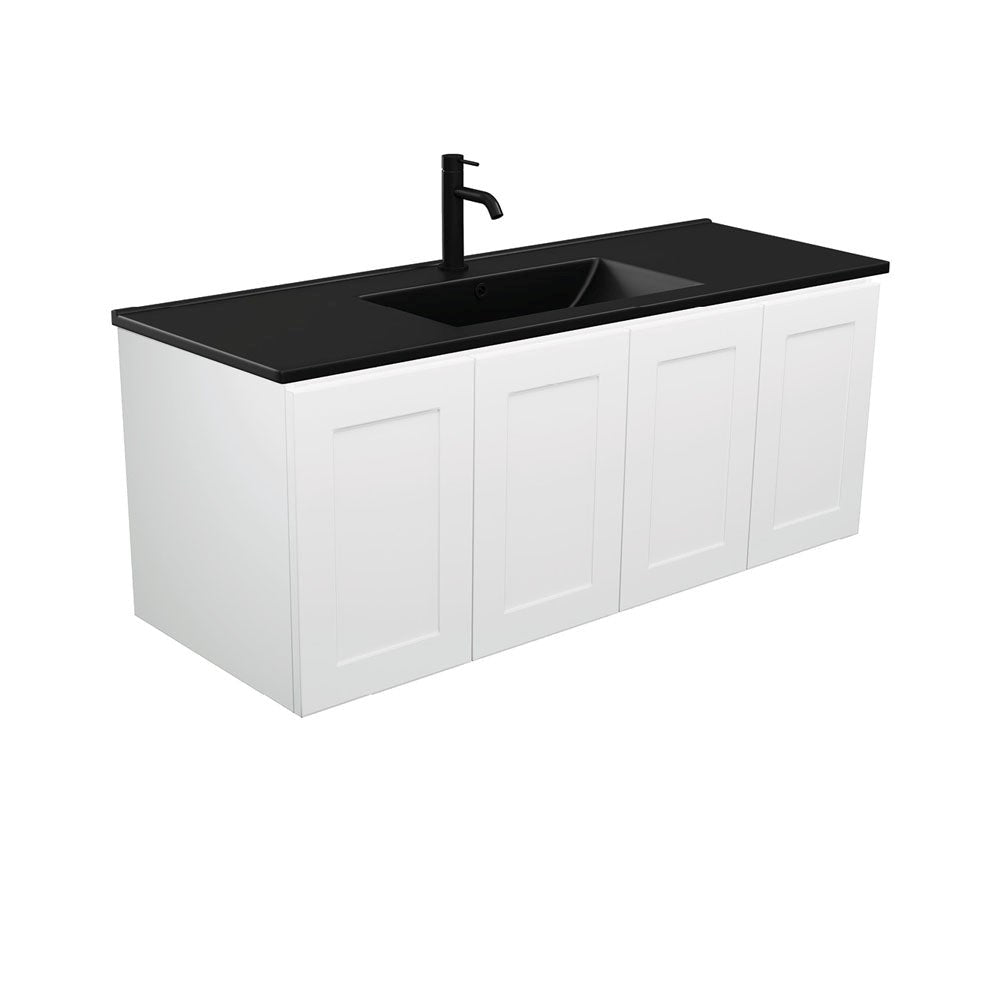 DOLCE Matte Black 1200 MILA SHAKERCAB Vanity Wall Hung 1TH