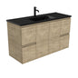 DOLCE Matte Black 1200 EDGE SCANDI OAK Vanity Wall Hung 1TH