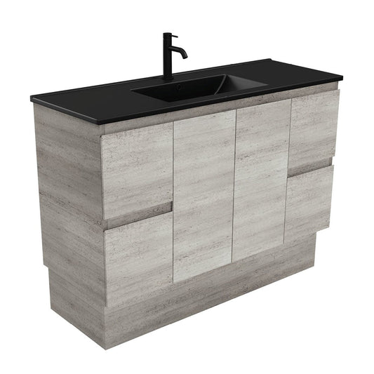 DOLCE Matte Black 1200 EDGE INDUSTRIAL Vanity on Kick 1TH