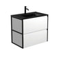 DOLCE MB AMATO 750 Matte White Vanity with Matte Black Frames Wall Hung 1TH
