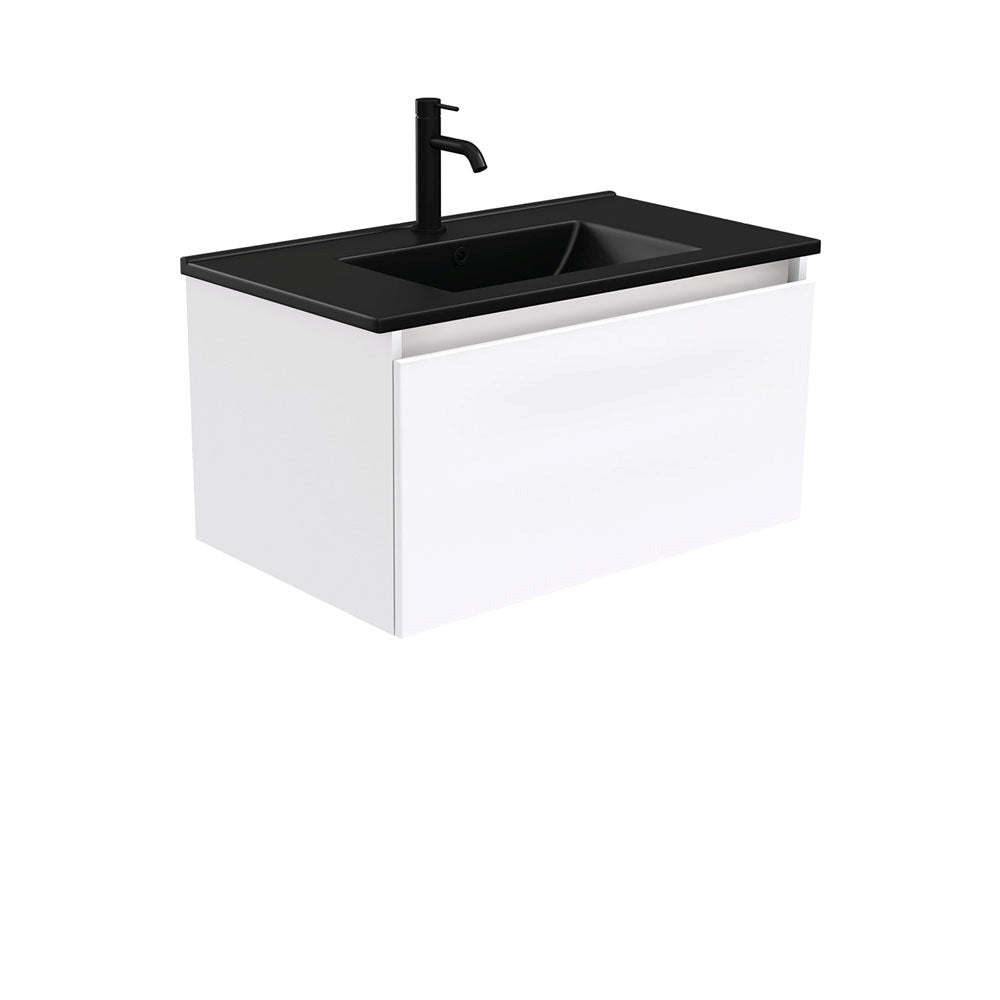 DOLCE Matte Black 750 MANU Vanity Wall Hung 1TH