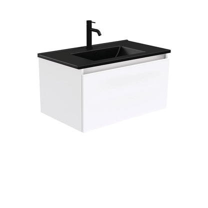 DOLCE Matte Black 750 MANU Vanity Wall Hung 1TH