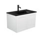 DOLCE Matte Black 750 MILA SHAKERCAB Vanity Wall Hung Left Drawers 1TH