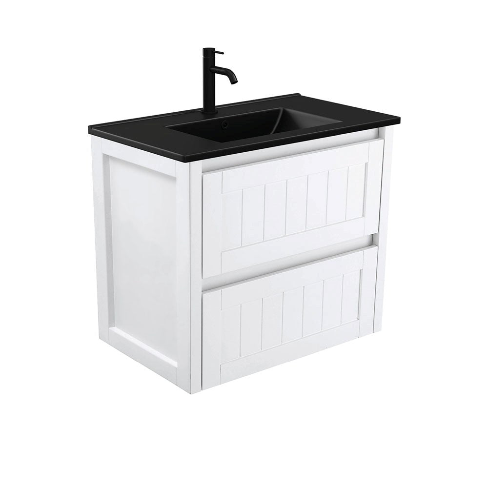 DOLCE Matte Black 750 HAMPTON Vanity Wall Hung 1TH