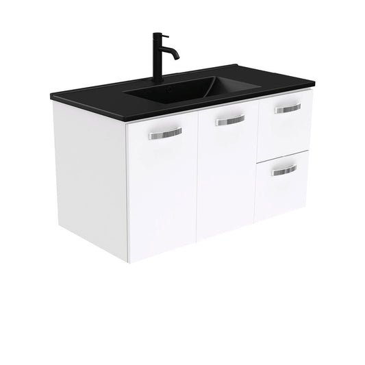 DOLCE Matte Black 900 UNICAB Vanity Wall Hung Right Drawers 1TH