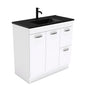 DOLCE Matte Black 900 UNICAB Vanity on Kick Left Drawers 1TH