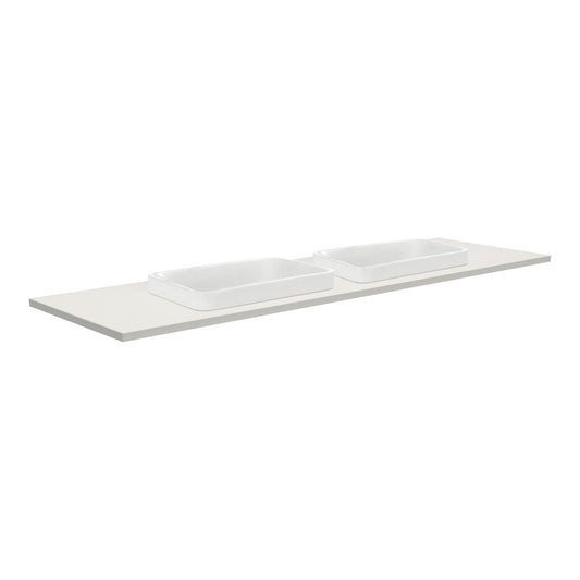 SARAH Semi Inset ROMAN SAND 1500mm Basin Top Double Bowl 2TH