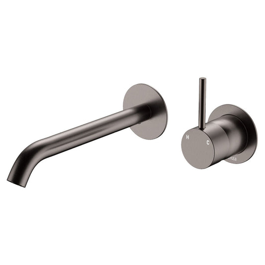 KAYA UP Basin/Bath Mixer 200mm Outlet Set Gun Metal Round Plates