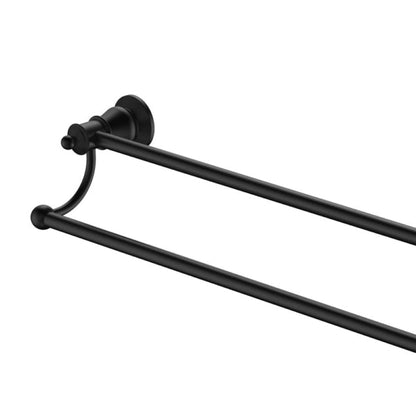 LILLIAN Matte Black 800mm Adjustable Double Towel Rail