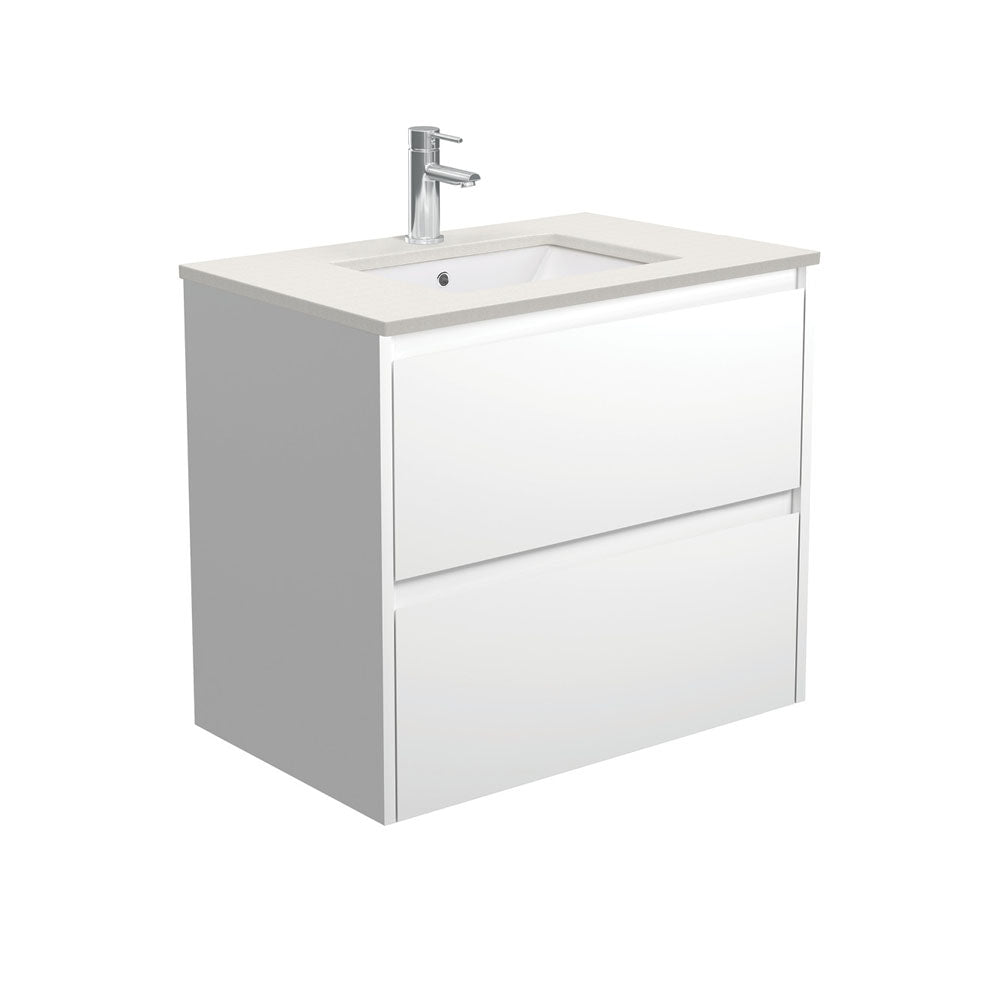 SARAH ROMAN SAND AMATO 750 Satin White Vanity Wall Hung 1TH