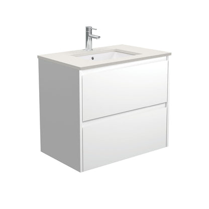 SARAH ROMAN SAND AMATO 750 Satin White Vanity Wall Hung 1TH
