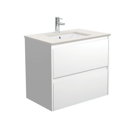 SARAH ROMAN SAND AMATO 750 Satin White Vanity Wall Hung 1TH