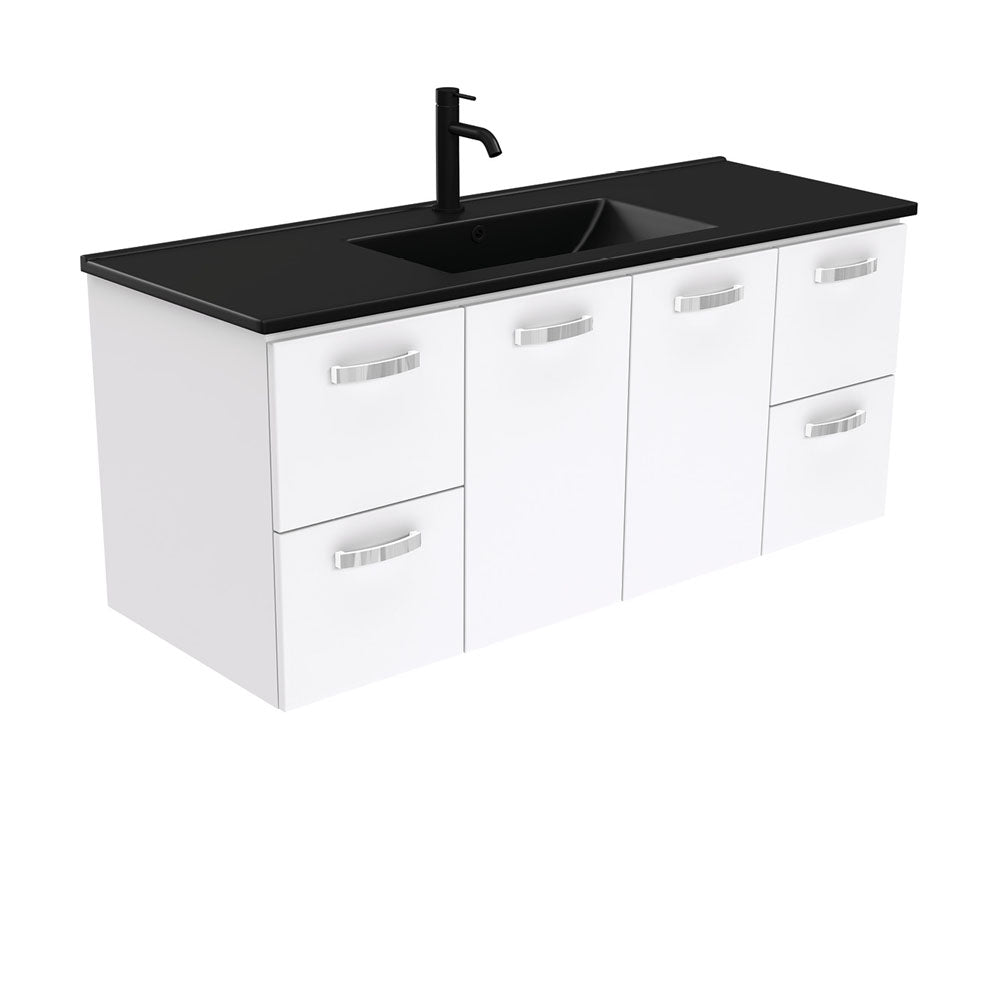 DOLCE Matte Black 1200 UNICAB Vanity Wall Hung 1TH