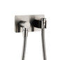 Soft Square Hand Shower Bracket with Hose Brushed Nickel
