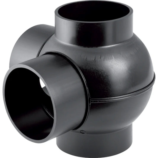 Geberit HDPE double branchball 88.5 deg, connections 90 deg offset