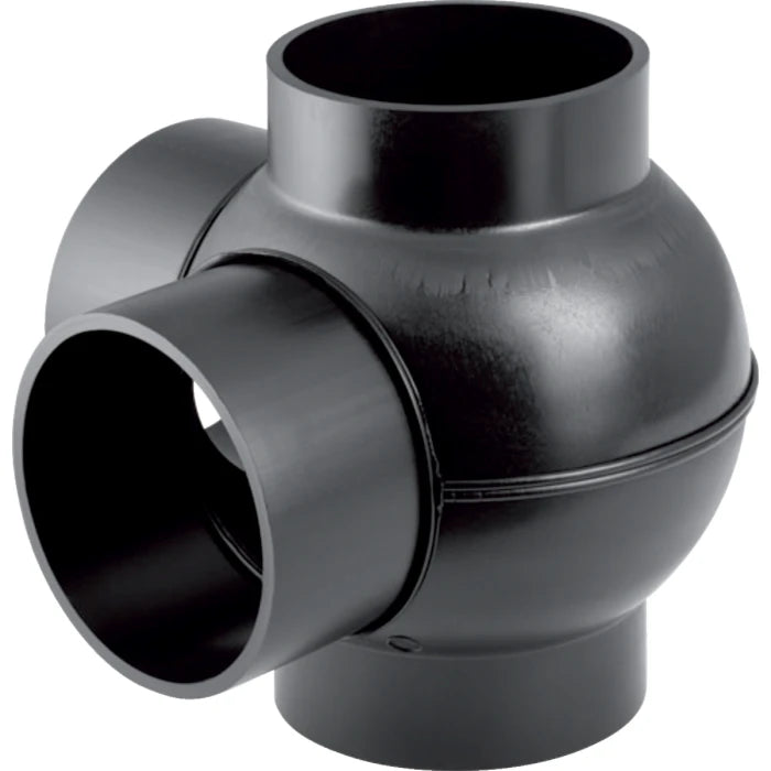 Geberit HDPE double branchball 88.5 deg, connections 90 deg offset